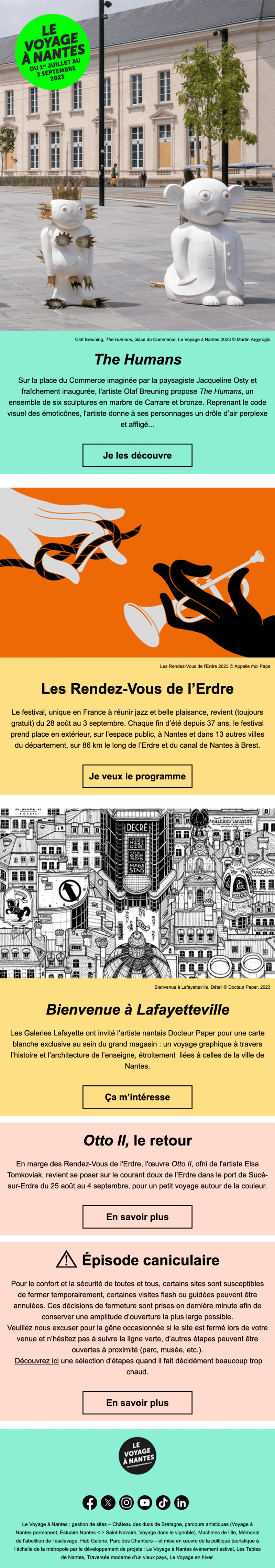 Newsletter Le Voyage à Nantes