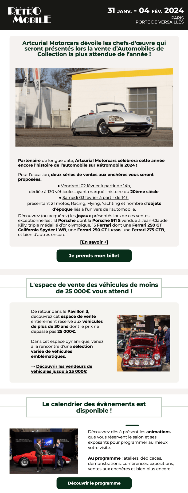 Newsletter Rétromobile