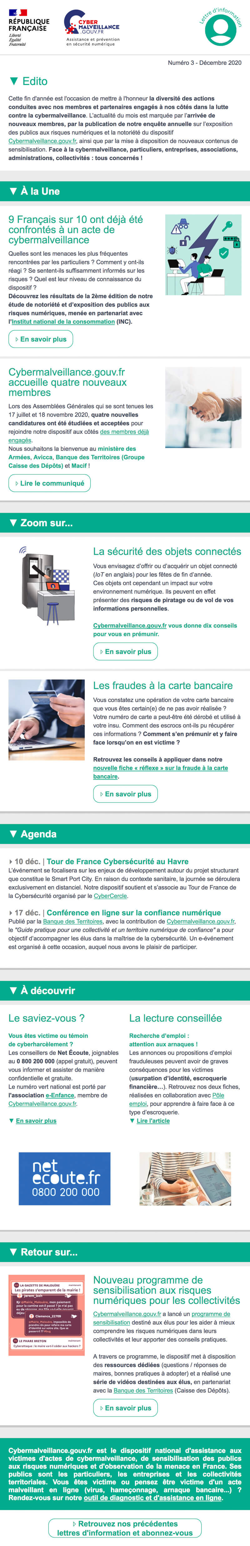 Newsletter Cybermalveillance.gouv.fr