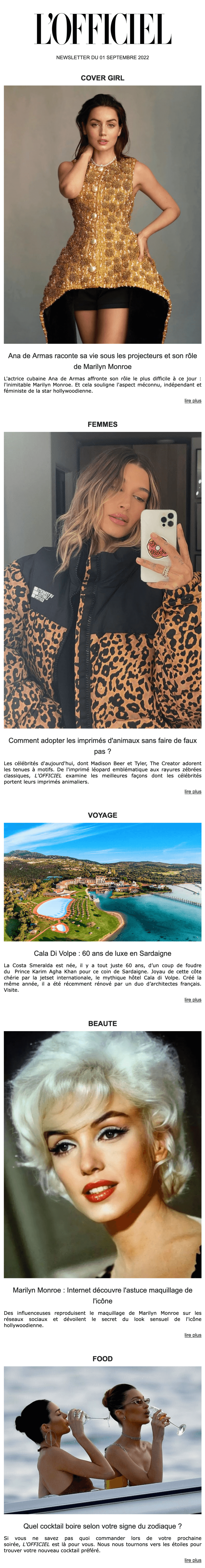 Newsletter L'Officiel