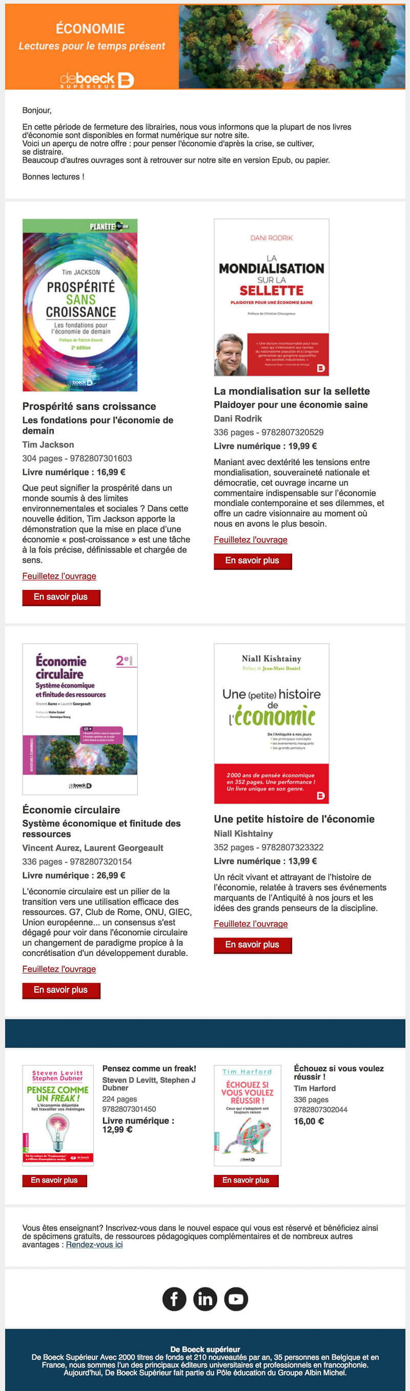 Newsletter De Boeck Supérieur