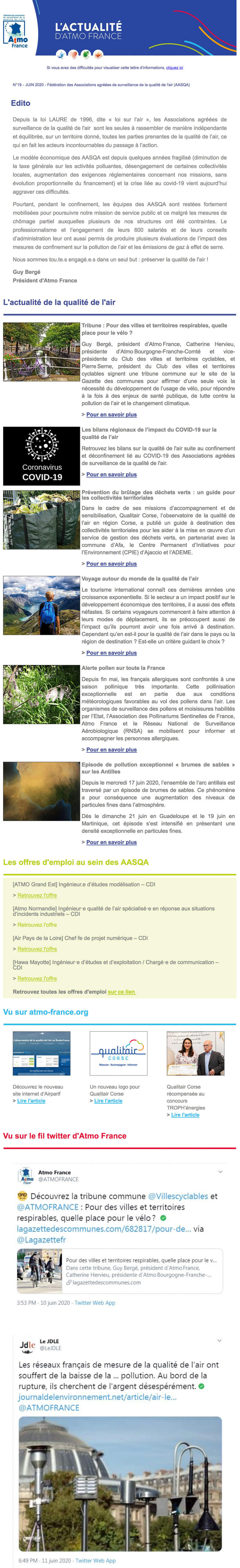 Newsletter Atmo France