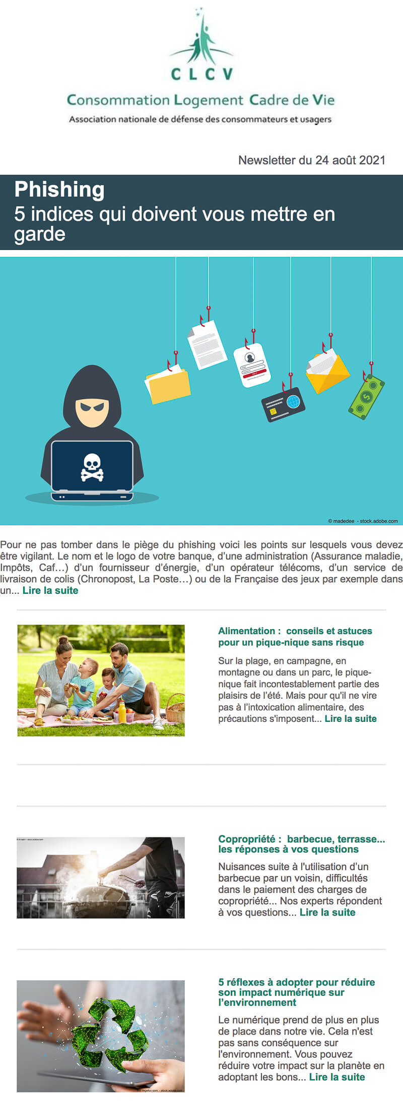 Newsletter Association de défense des consommateurs et usagers
