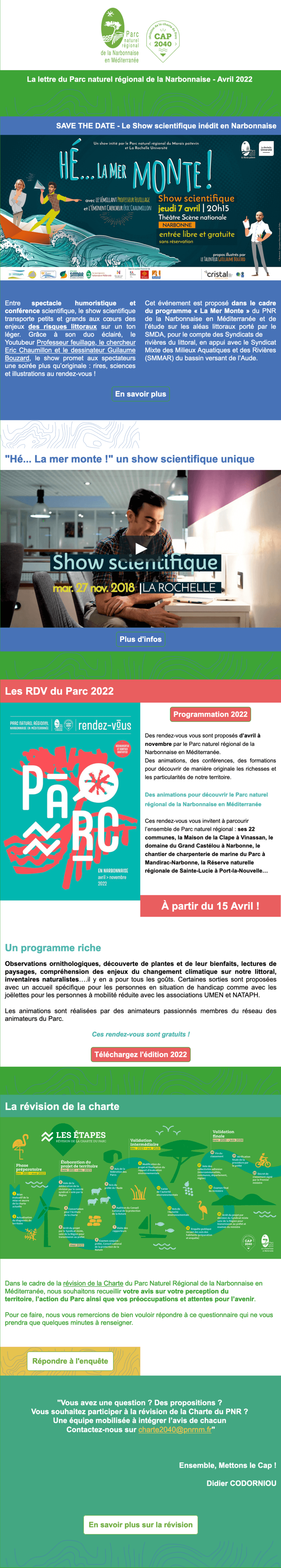 Newsletter Parc naturel régional de la Narbonnaise