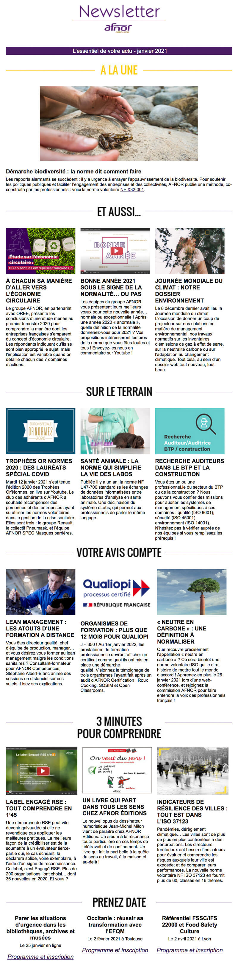 Newsletter Groupe AFNOR