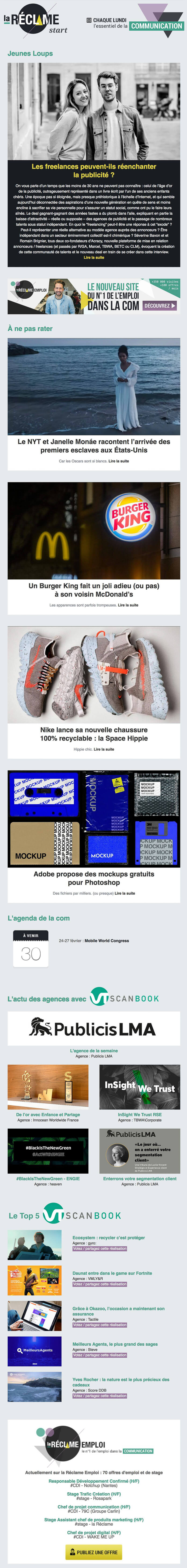 Newsletter La Réclame