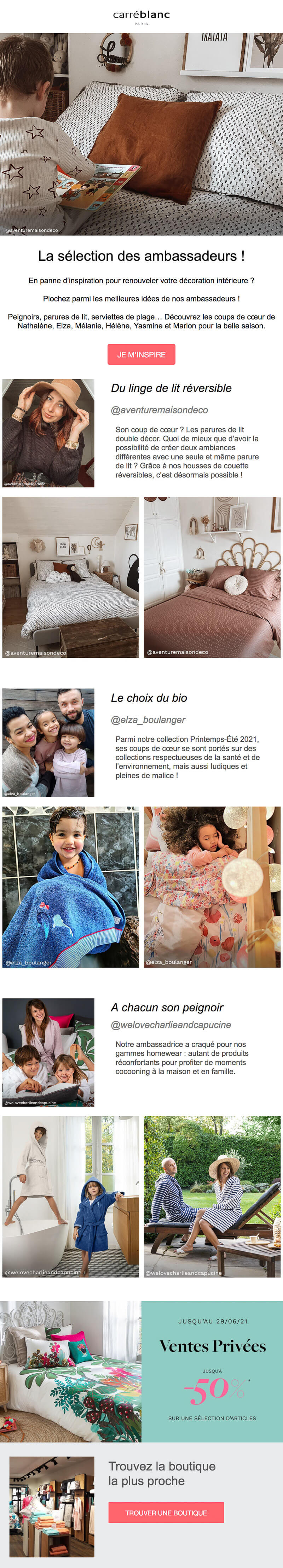 Newsletter Carré Blanc