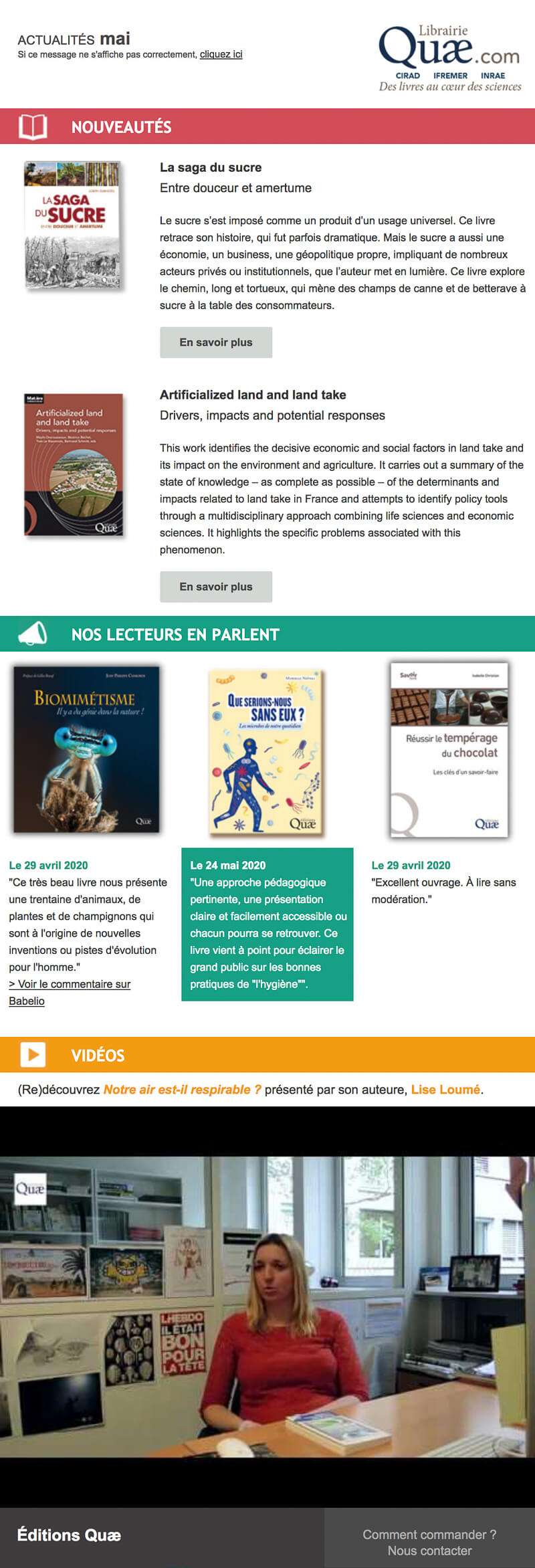 Newsletter Editions Quae