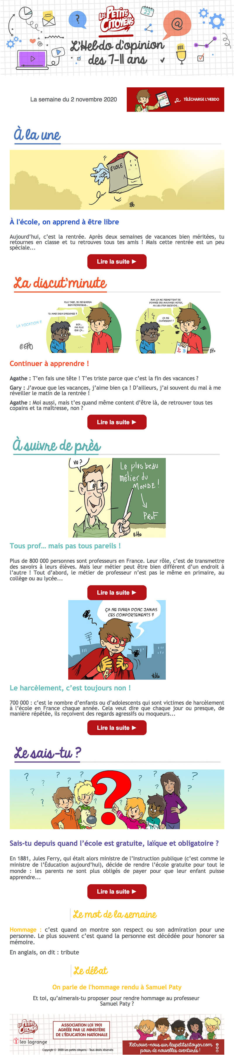 Newsletter Les petits citoyens