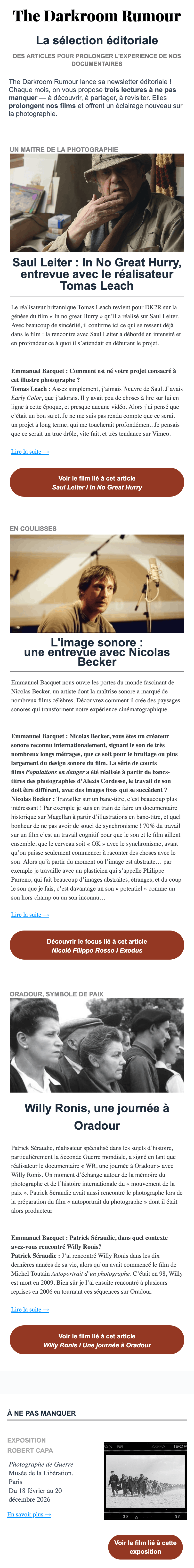 Newsletter The Darkroom Rumour