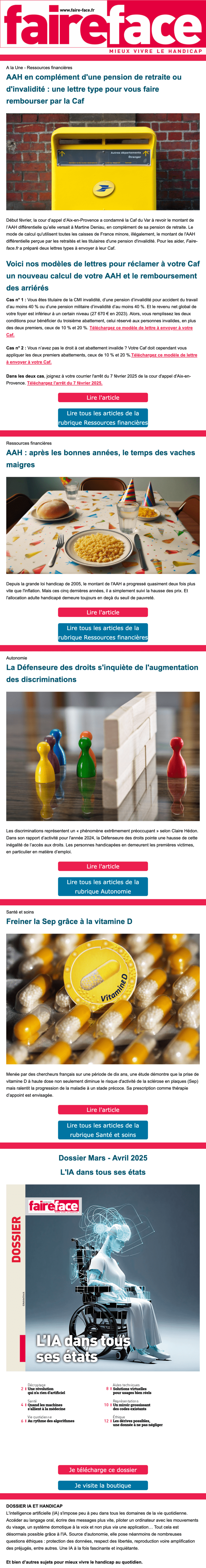 Newsletter Faire Face