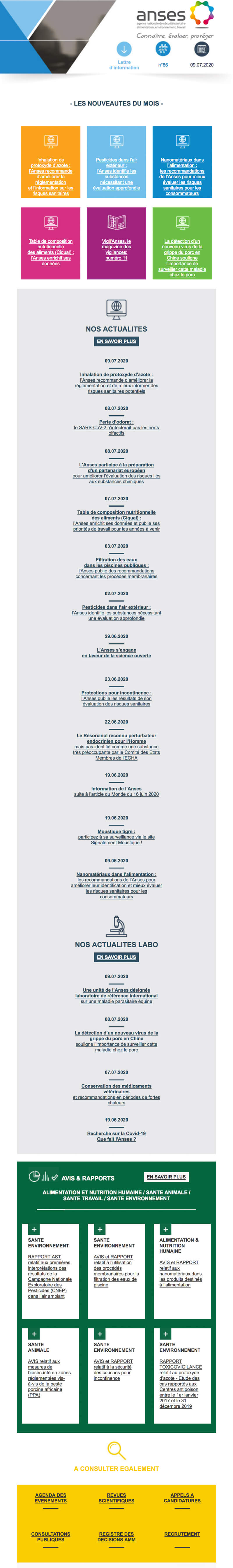 Newsletter Anses
