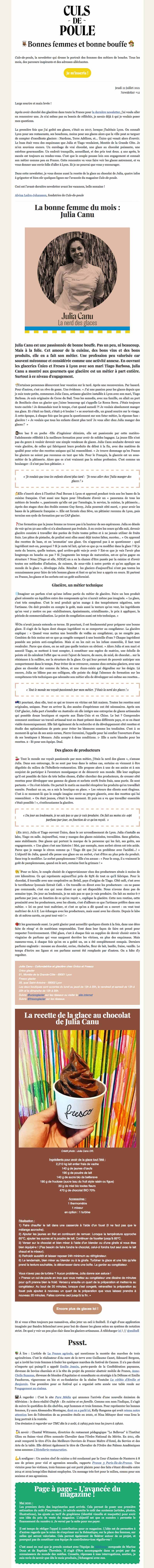 Newsletter Culs-de-poule