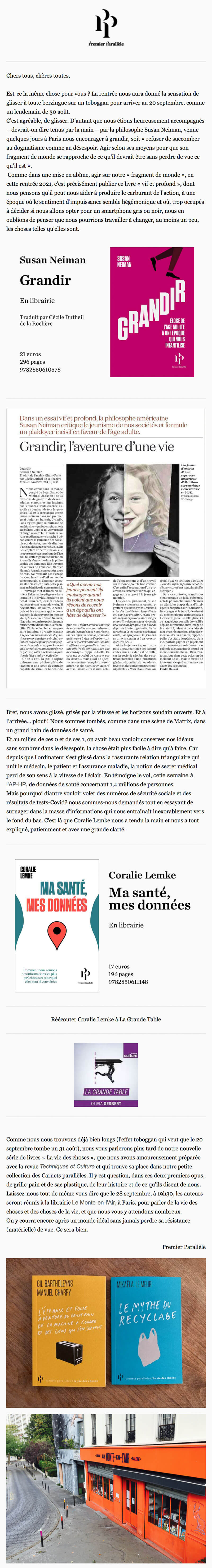 Newsletter Premier Parallèle