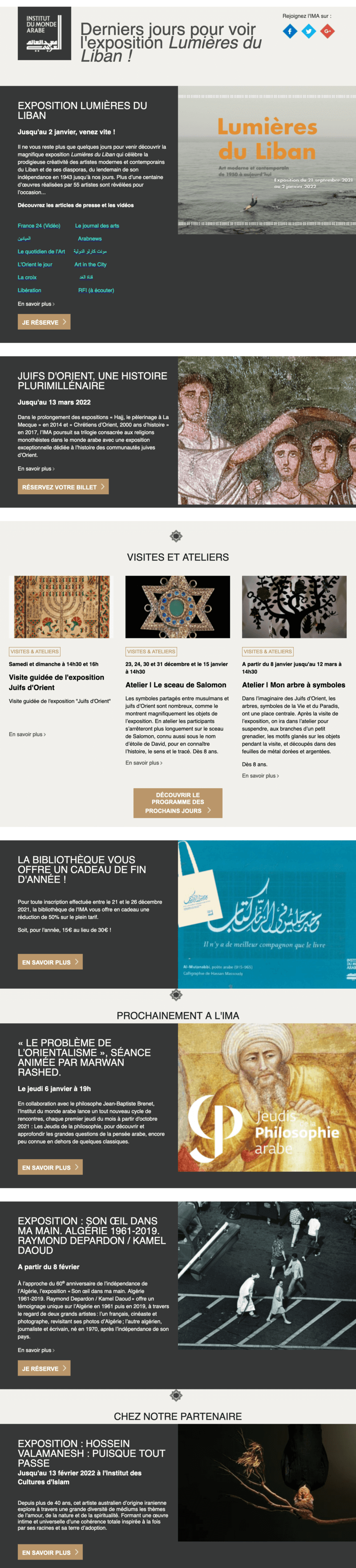 Newsletter Institut du Monde Arabe