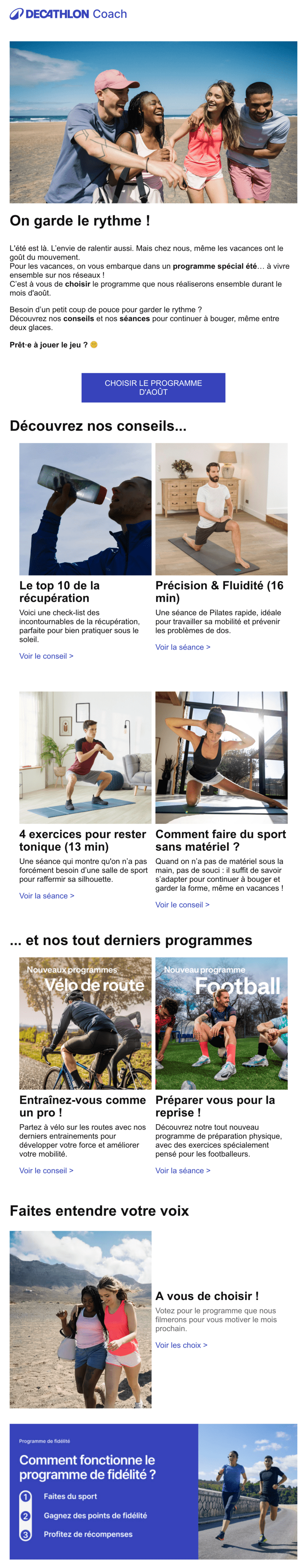 Newsletter Decathlon Coach