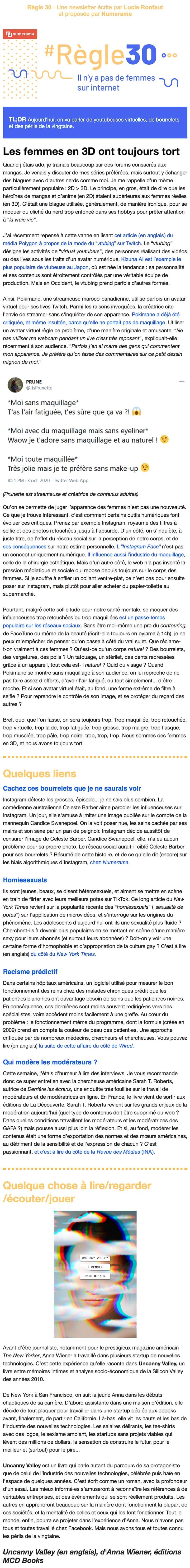 Newsletter Règle 30