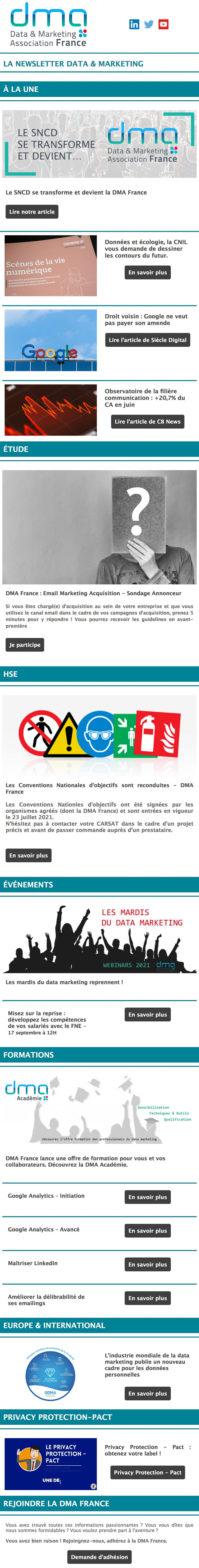 Newsletter DMA France