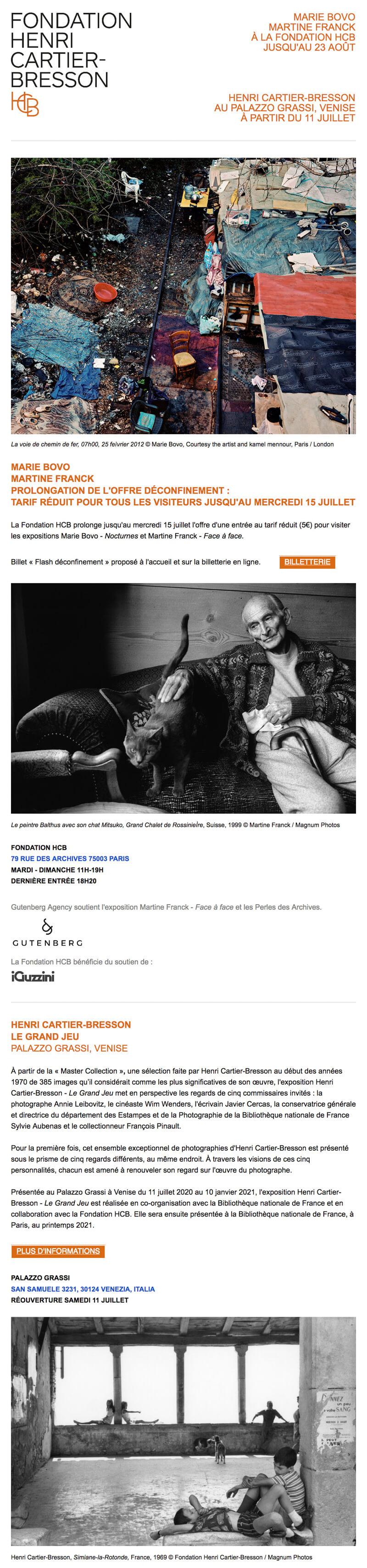 Newsletter Fondation Henri Cartier-Bresson
