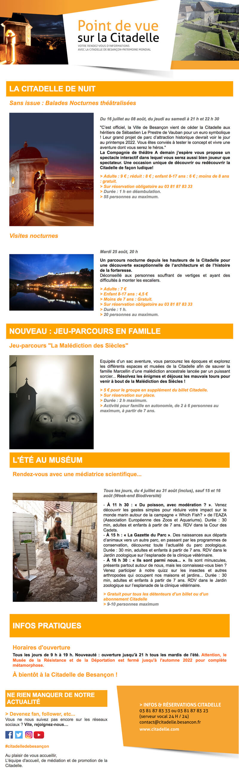 Newsletter Citadelle de Besançon