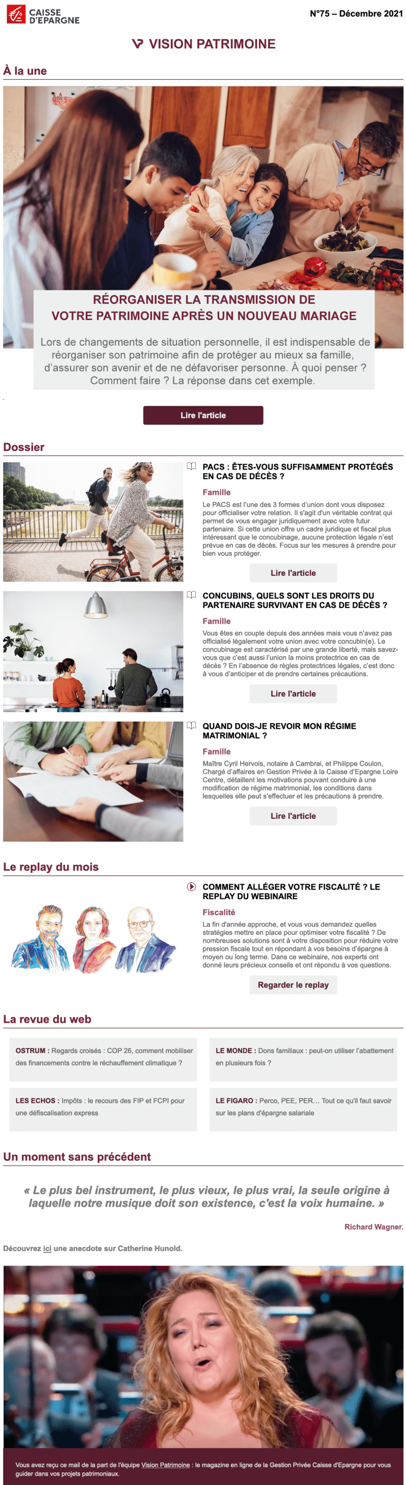 Newsletter Caisse d'Épargne - Vision Patrimoine