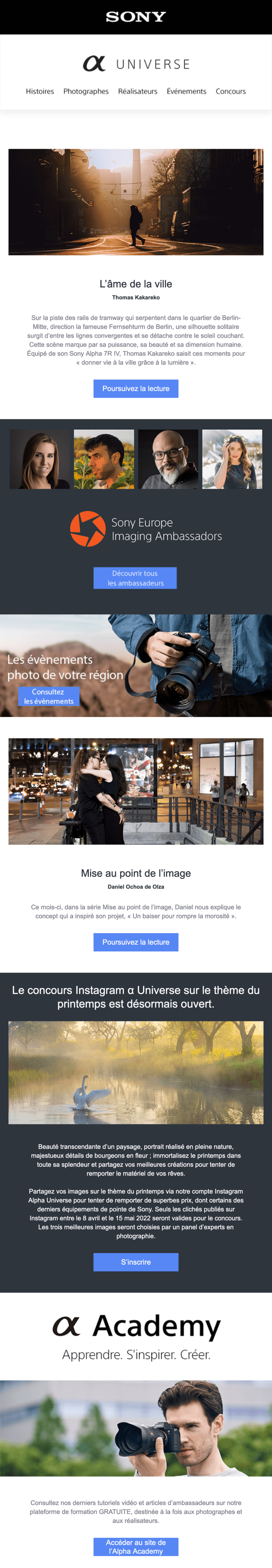 Newsletter Sony Alpha Universe