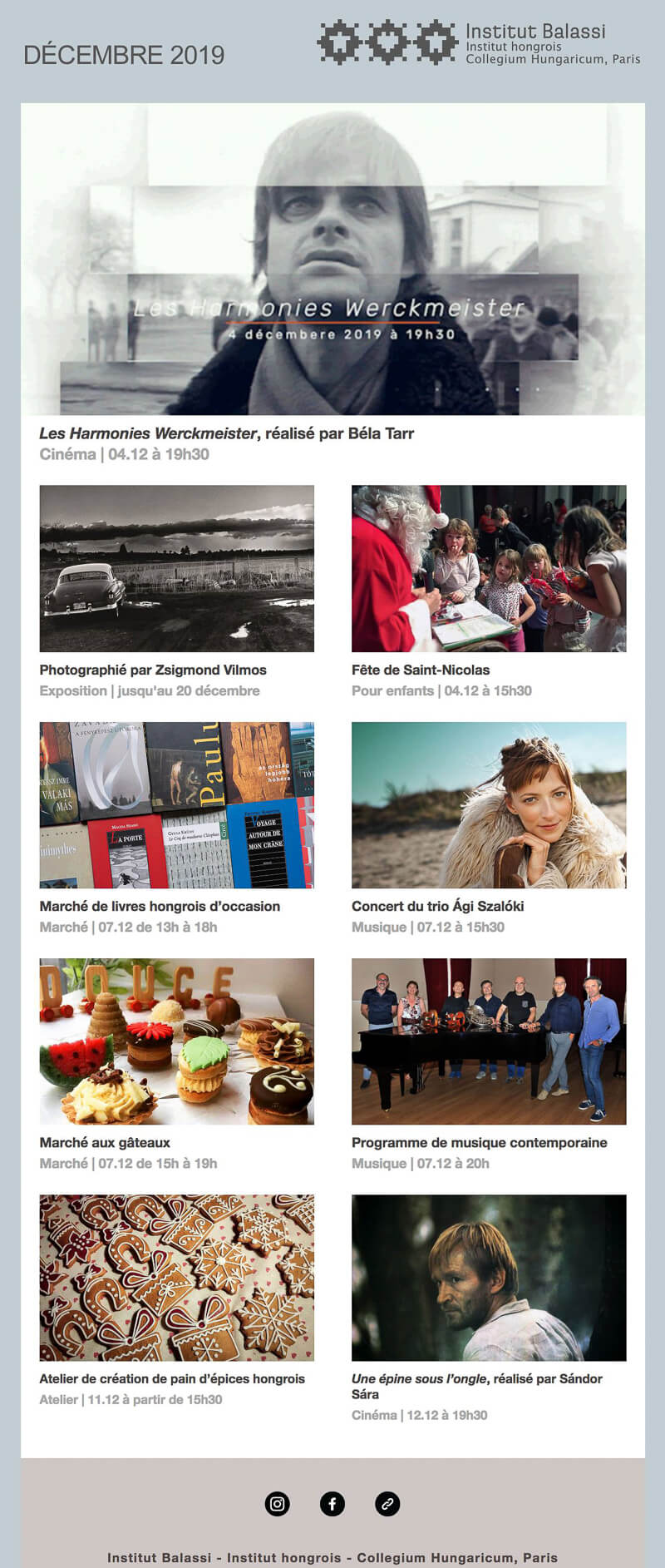 Newsletter Institut hongrois