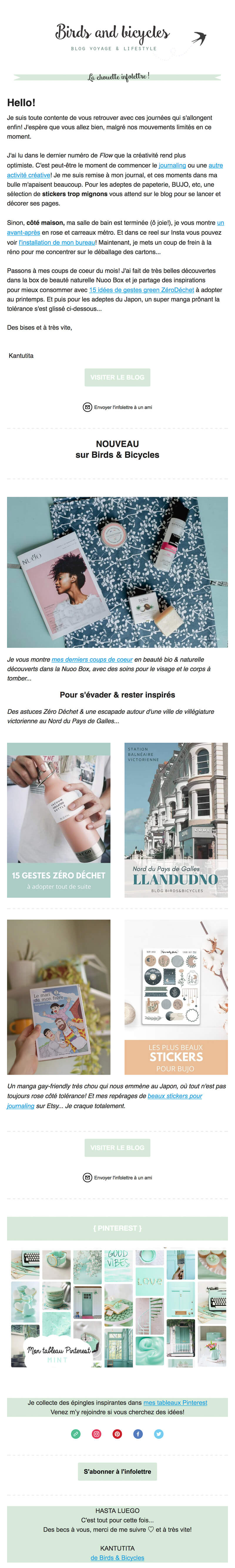 Newsletter Birds & Bicycles