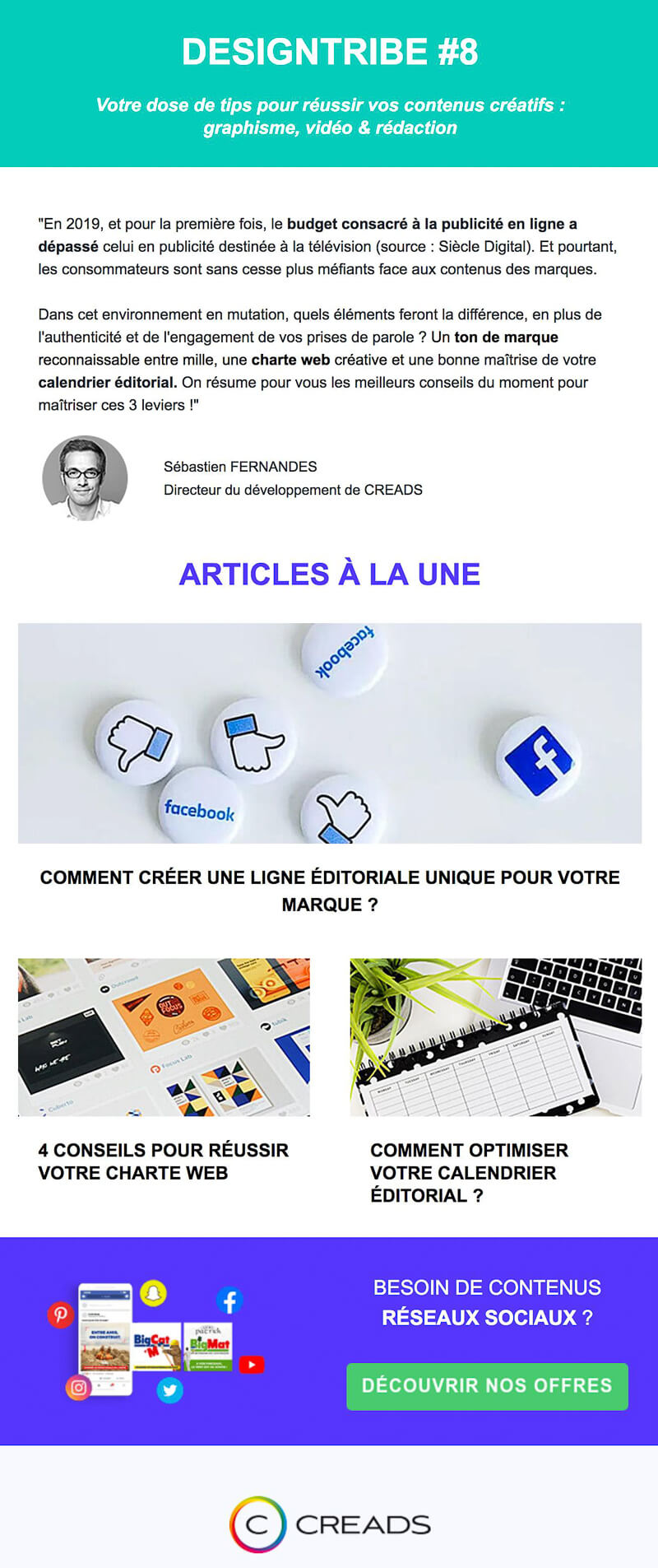 Newsletter Creads - Design Tribe