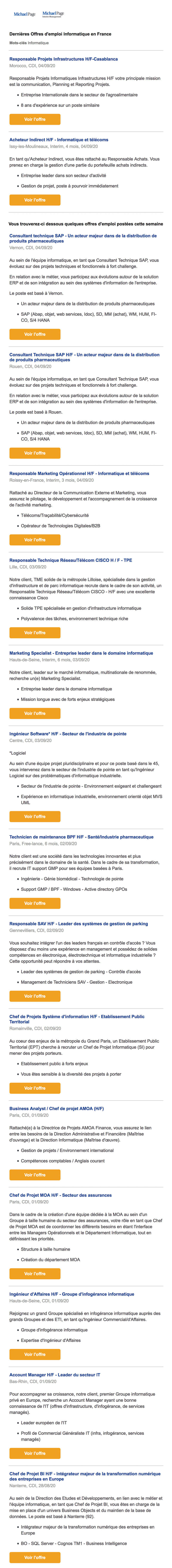 Newsletter Michael Page