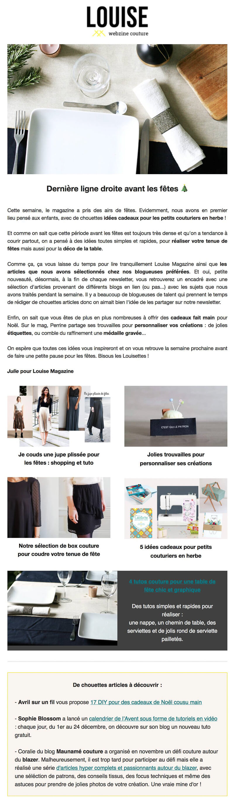 Newsletter Louise Magazine