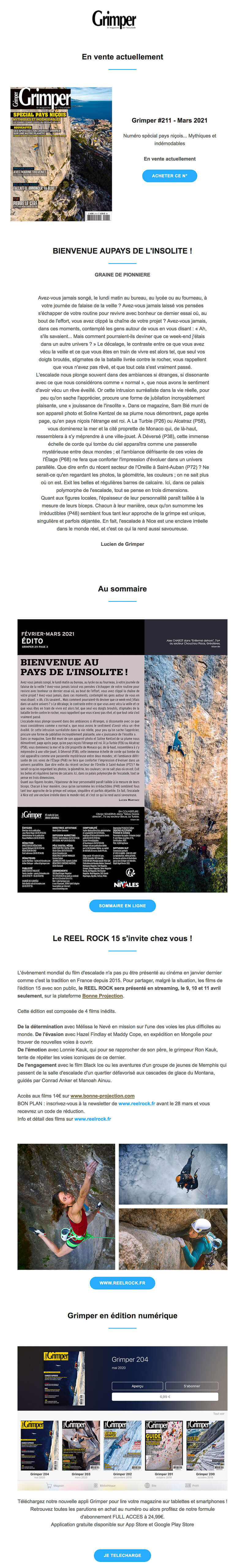 Newsletter Grimper