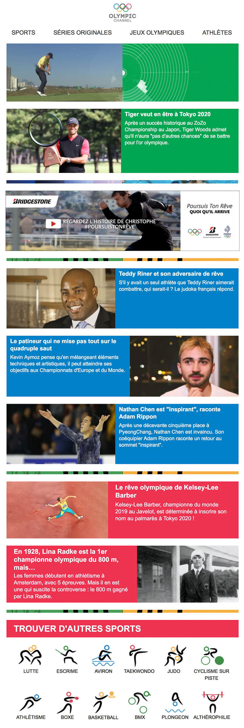 Newsletter Olympic Channel