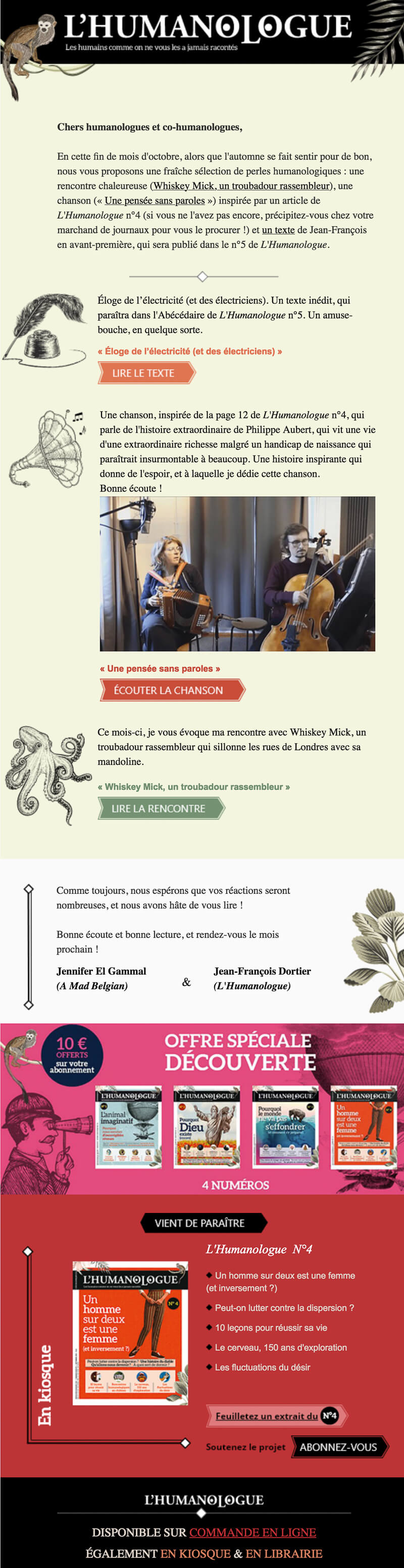 Newsletter L'Humanologue