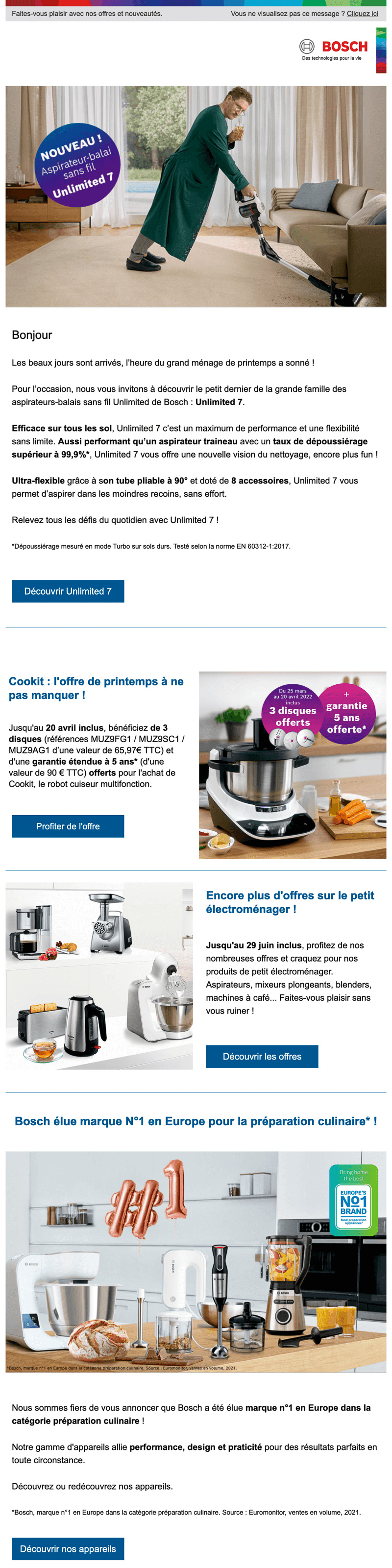 Newsletter Bosch Electroménager
