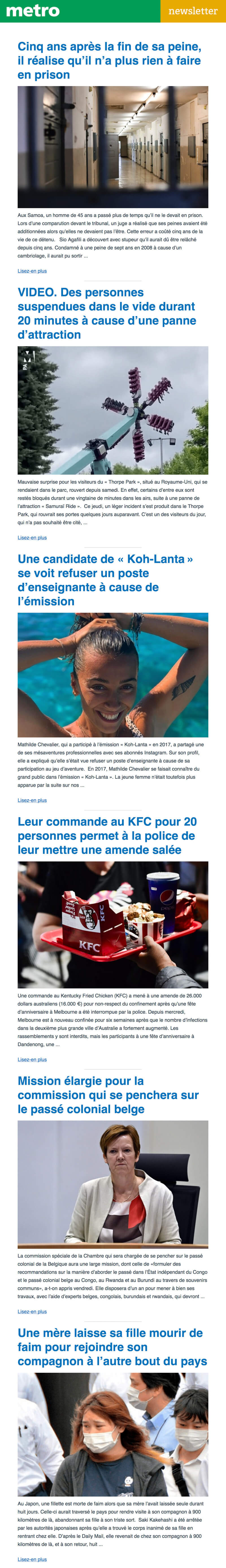 Newsletter Metro
