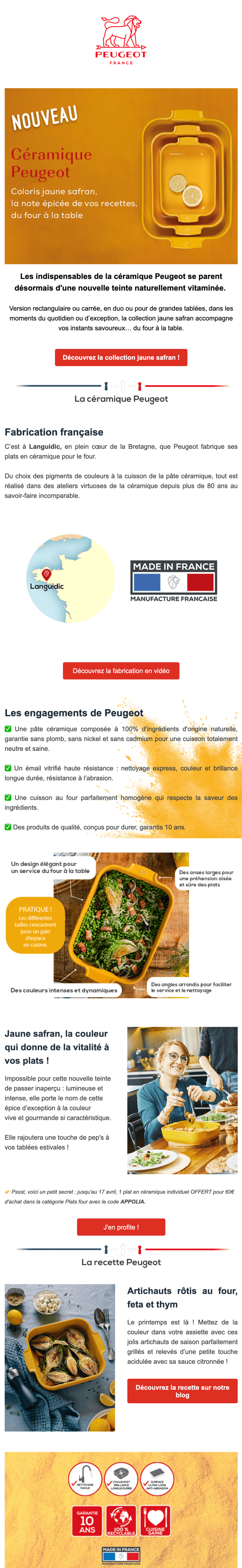 Newsletter Peugeot Saveurs