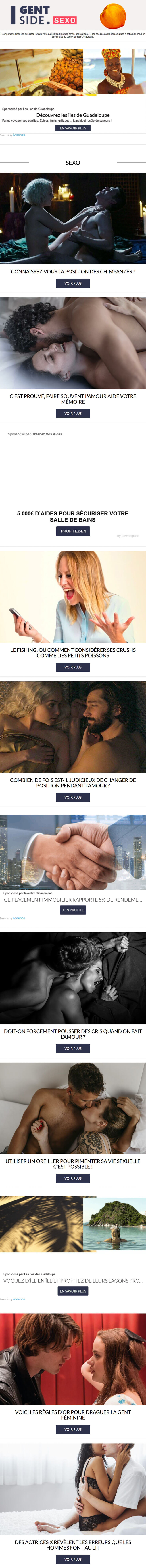 Newsletter Gentside Sexo