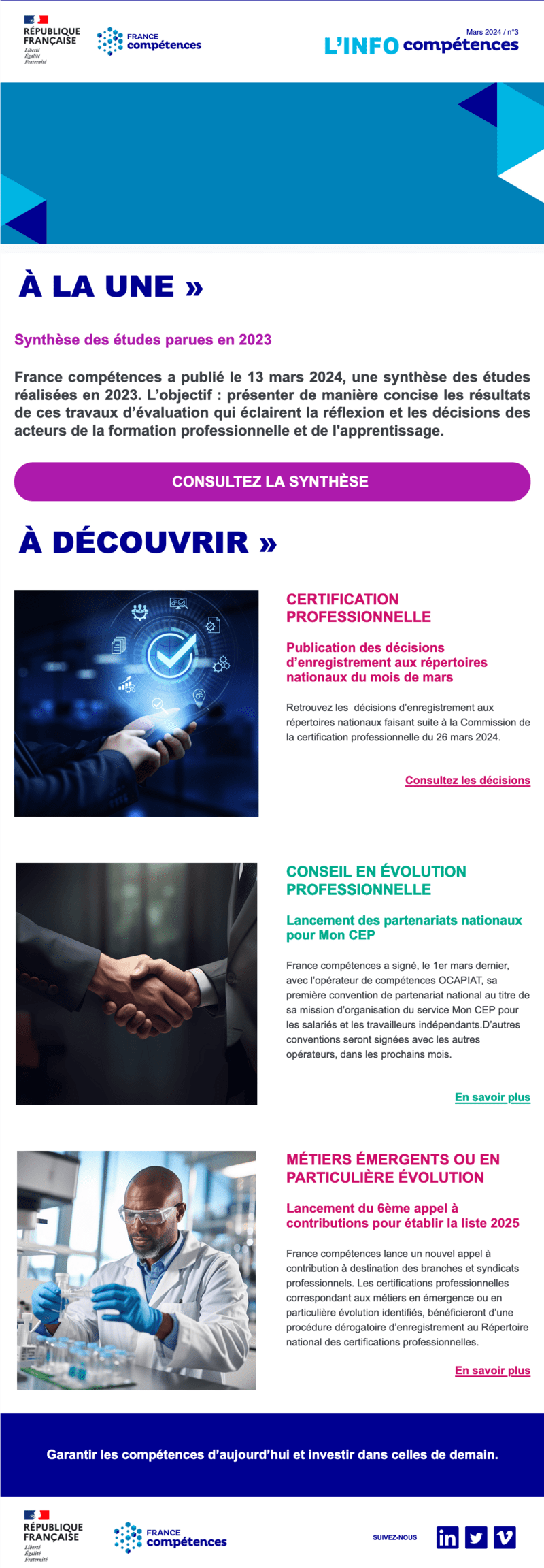 Newsletter France compétences