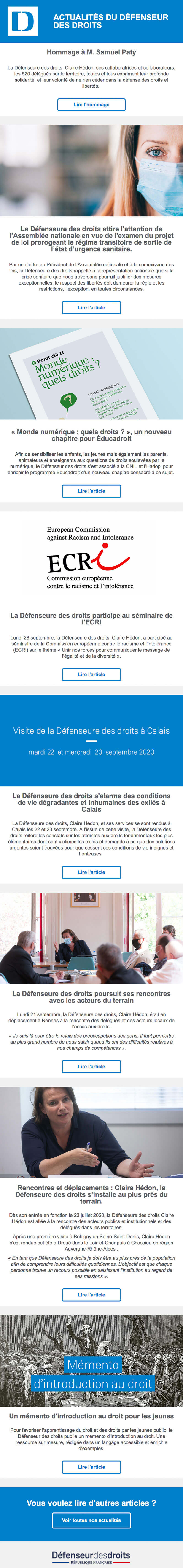 Newsletter Défenseur des droits