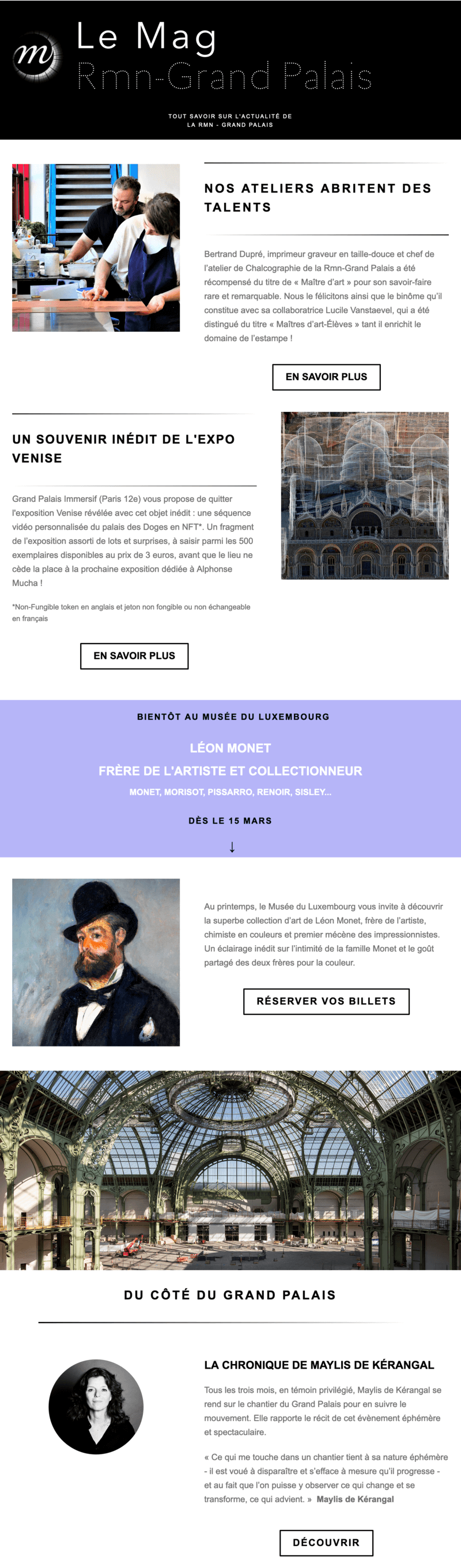 Newsletter Réunion des musées nationaux - Grand Palais