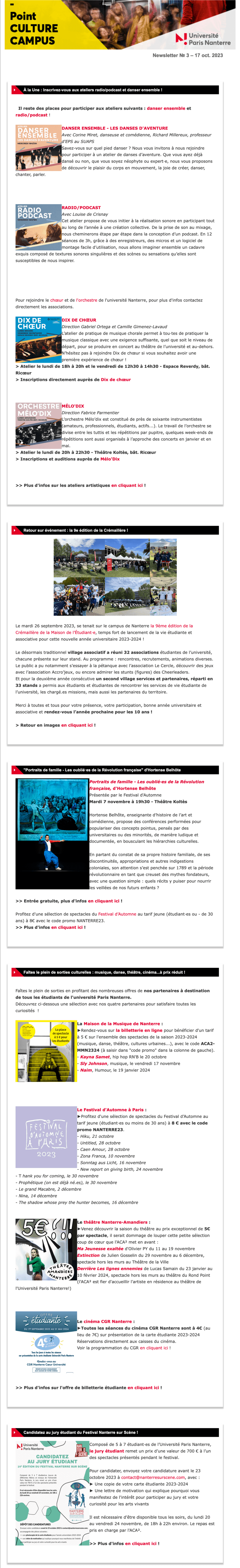 Newsletter Point Culture Campus