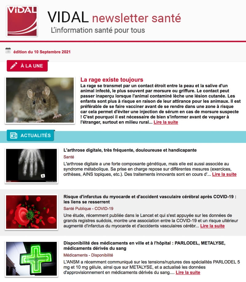 Newsletter Vidal