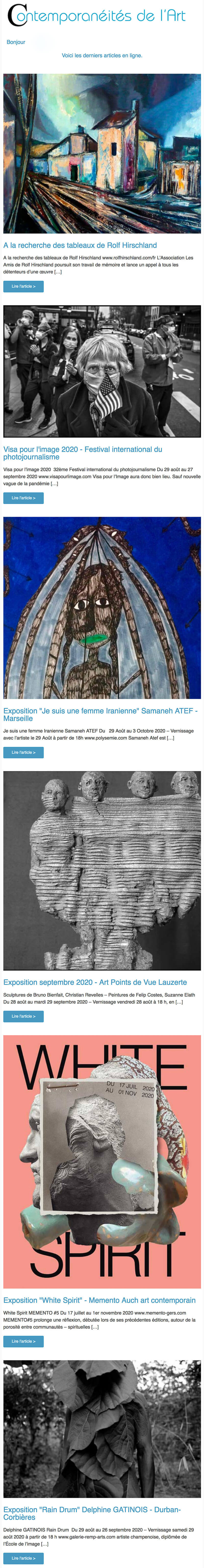 Newsletter Contemporanéités de l’art
