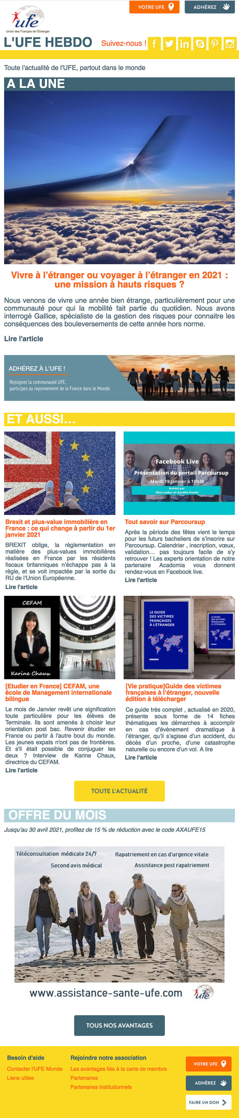 Newsletter Union des Français de l'étranger