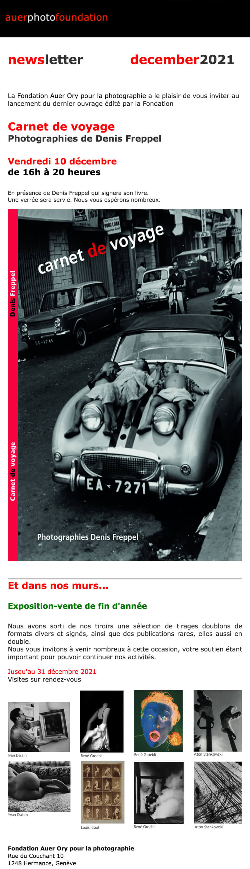 Newsletter Fondation Auer Ory pour la photographie
