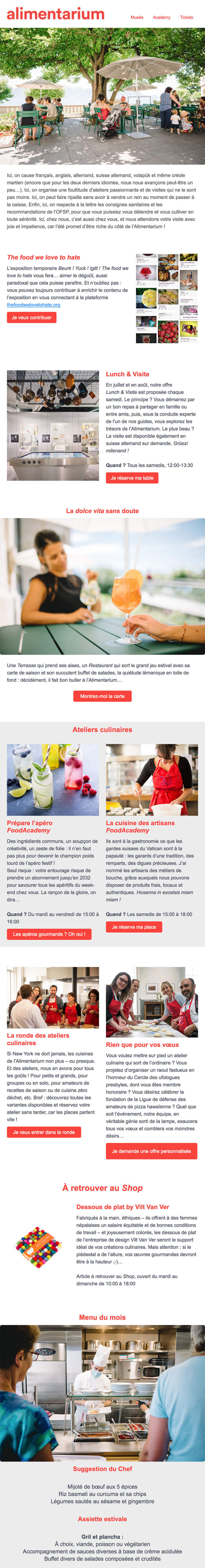 Newsletter Alimentarium