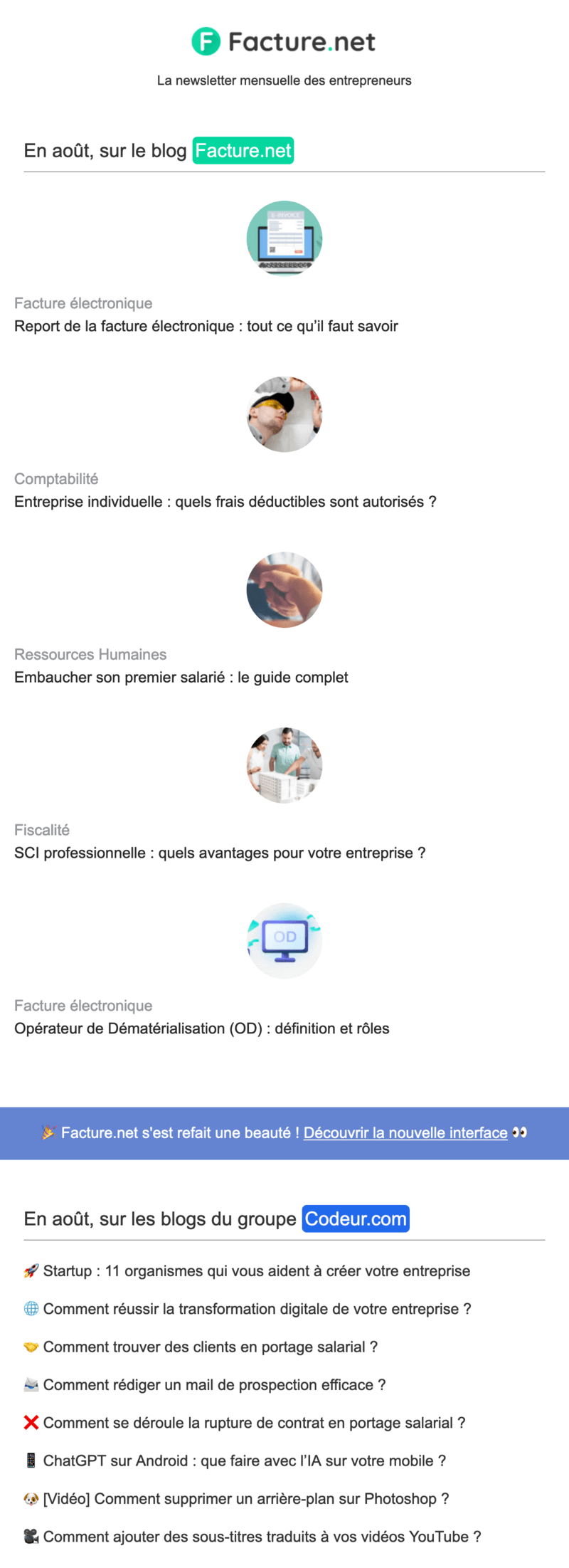 Newsletter Facture.net