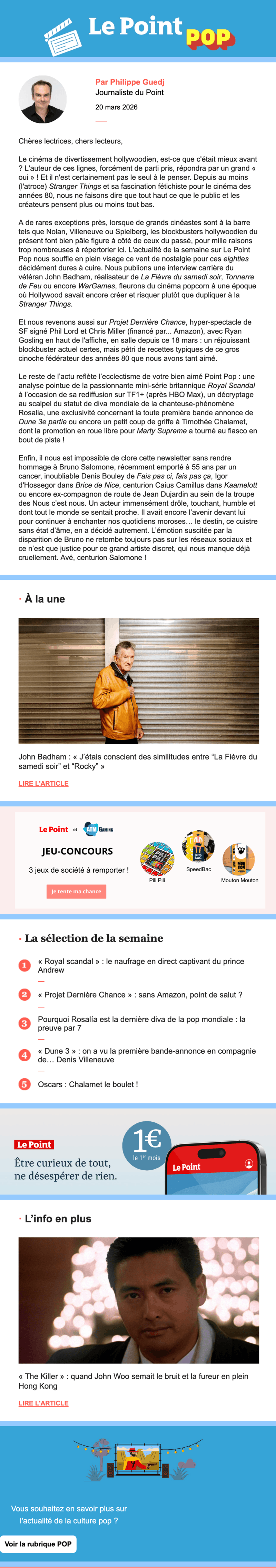 Newsletter Le Point Pop