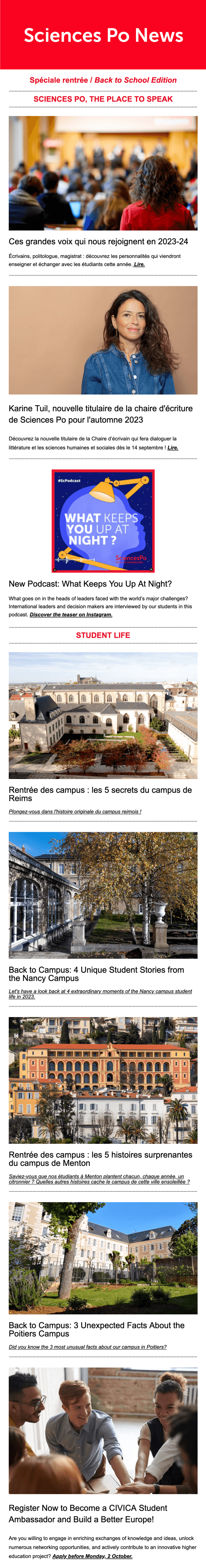 Newsletter Sciences Po